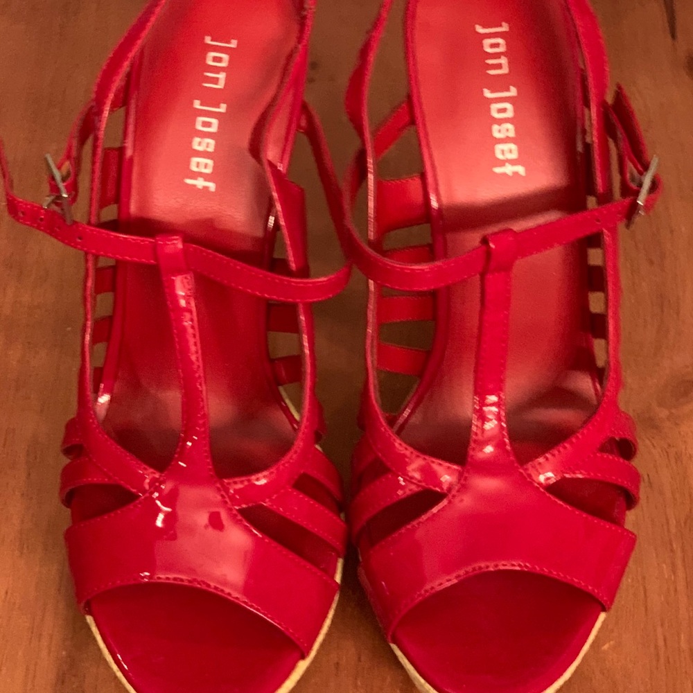 Red JON JOSEF Patent Leather Heels size US 8.5